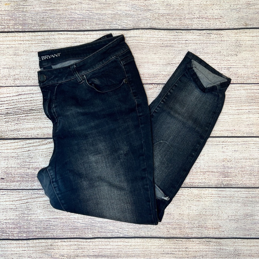 Lane Bryant Distressed Black Skinnies